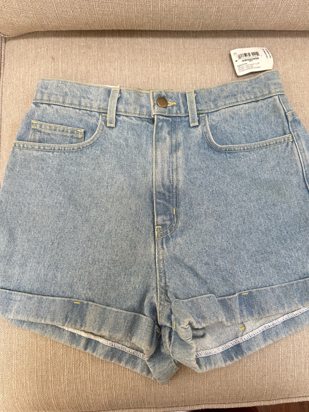 NWT American Apparel Women's Denim Light Blue Shorts Size 30 Made In USA